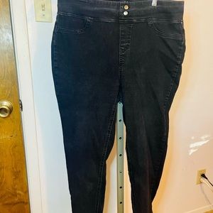 Black Jean Jeggings Leggings by Terra & Sky Size 14W